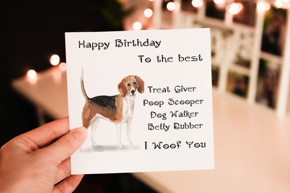 Beagle Dog Birthday Card, Dog Birthday Card